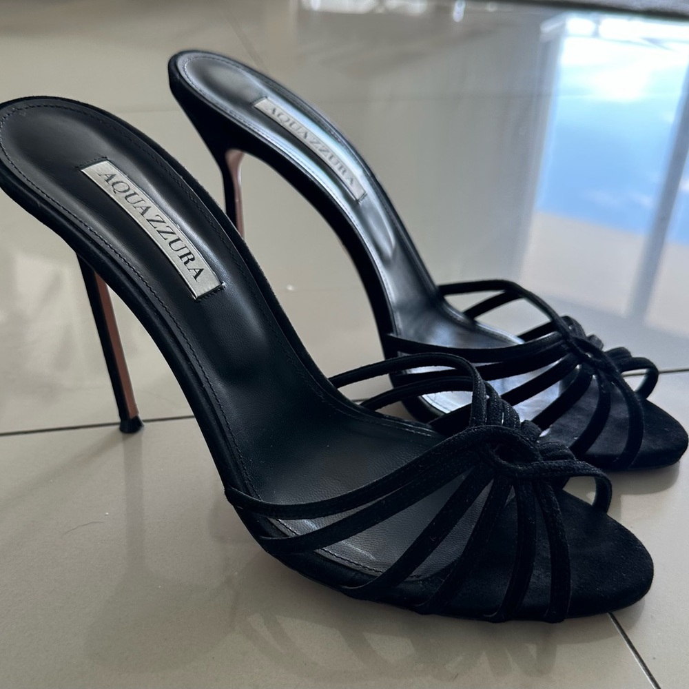 Aquazzura FLOW 105MM MULES IN BLACK